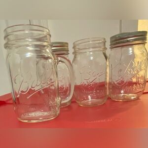 Mason Clear Glass Jars Set with Silver Lids